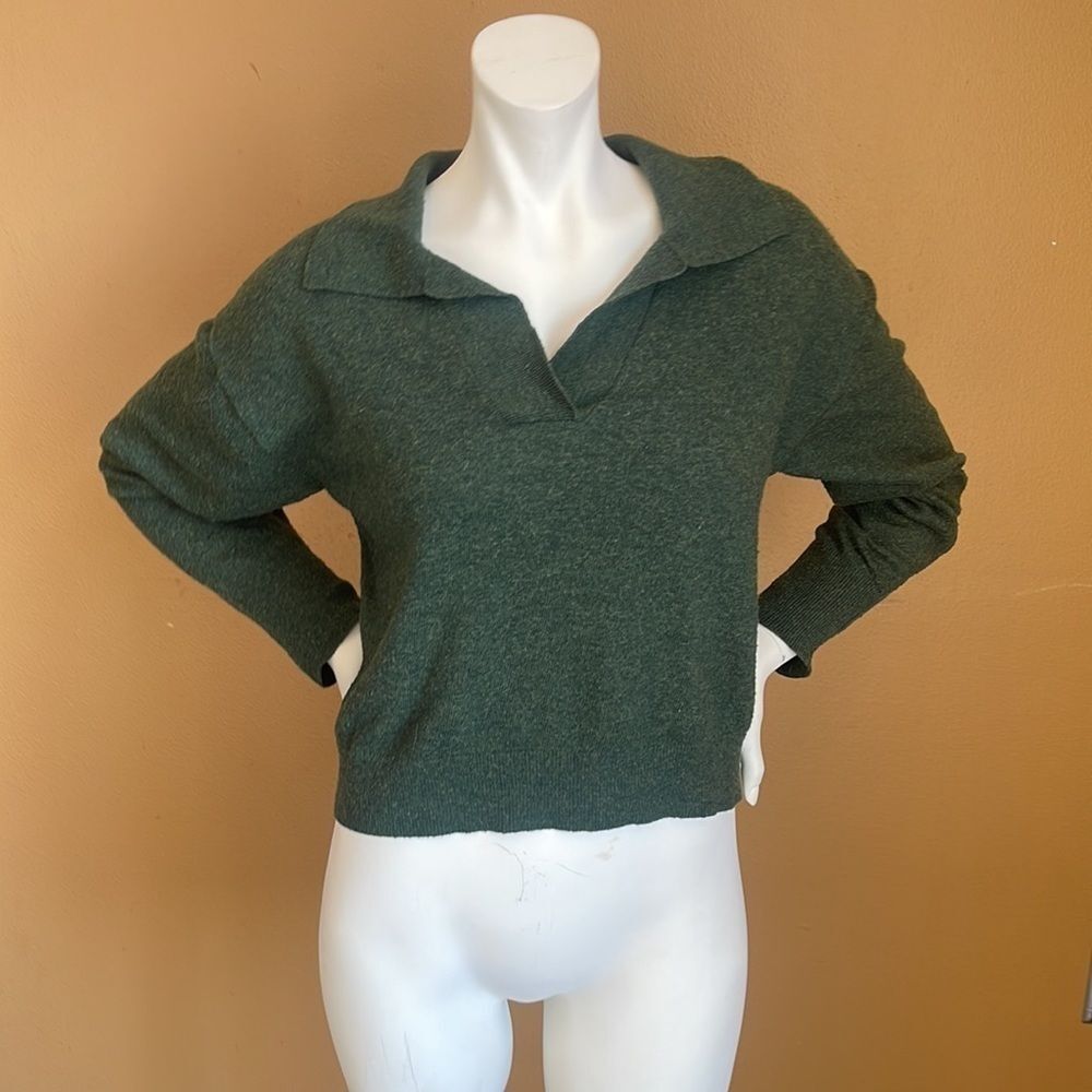 Ophelia Roe. Green Wool Cardigan Size L